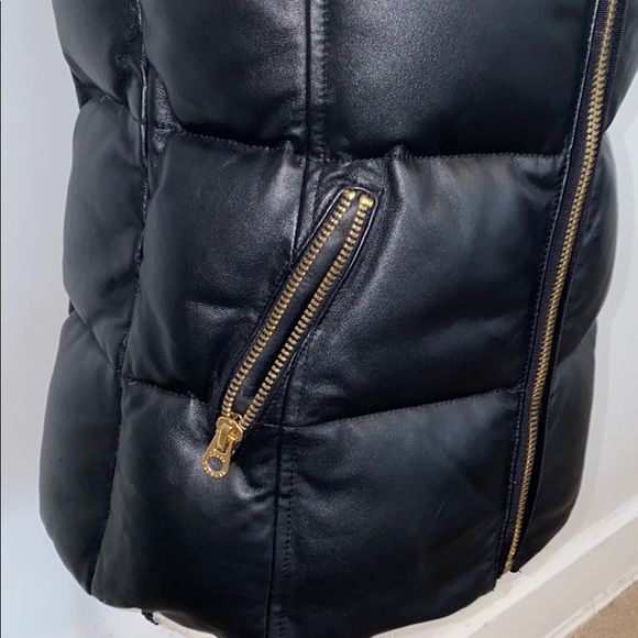 Juicy Couture Black 100% Leather Puff Vest S - Picture 2 of 8